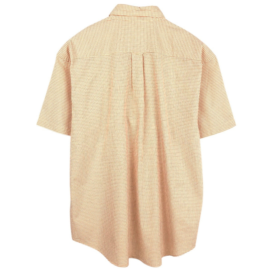 Nautica seersucker short-sleeved button-down check shirt, men's size XL (approx.) cotton pale white type Vintage Second Hand