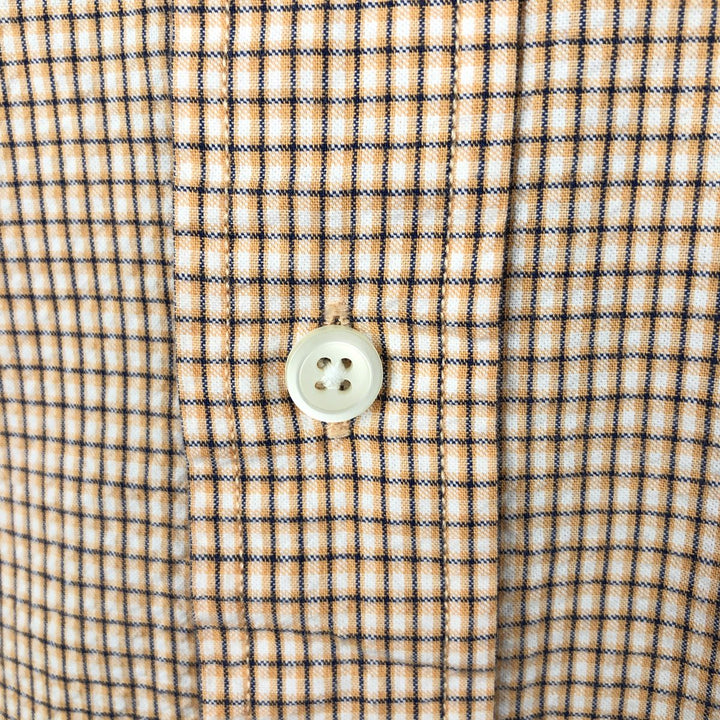 Nautica seersucker short-sleeved button-down check shirt, men's size XL (approx.) cotton pale white type Vintage Second Hand