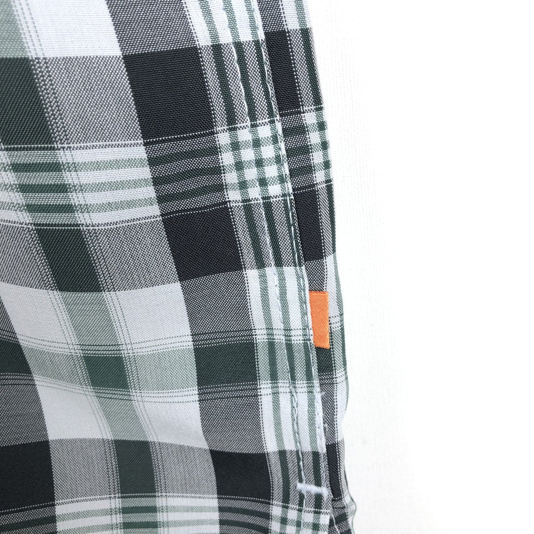 QUIKSILVER WATERMAN Check Pattern Short-Sleeve Poly/Rayon Box Shirt, Men's Size XL (approx.) Rayon Charcoal Vintage Second Hand