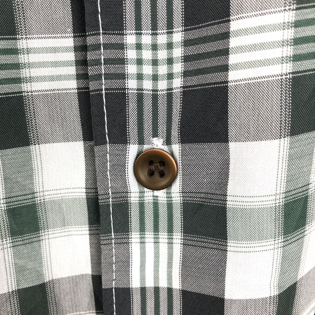 QUIKSILVER WATERMAN Check Pattern Short-Sleeve Poly/Rayon Box Shirt, Men's Size XL (approx.) Rayon Charcoal Vintage Second Hand