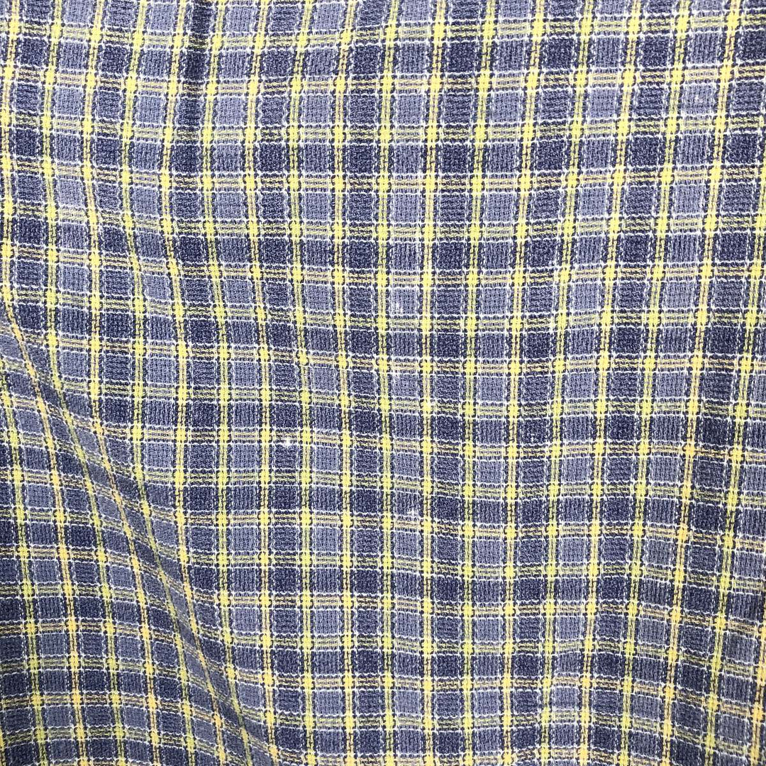 ~90'S LLBean COOL WEAVE Short-Sleeve Cotton Check Shirt, Men's Size M (Equivalent), Vintage cotton Purple type blue-purple Vintage Second Hand