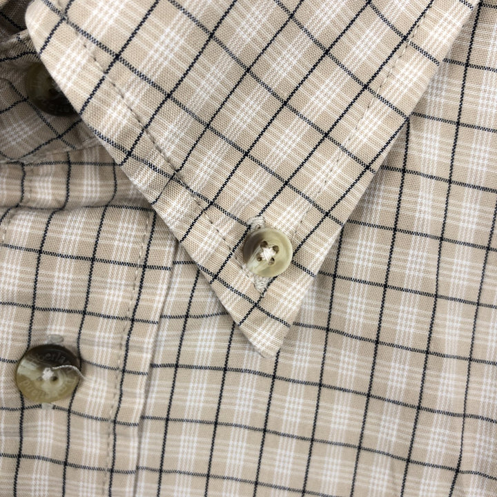90s-00'S Timberland WEATHERGEAR Short-Sleeve Button-Down Check Shirt, Men's Size M (approx.), Vintage cotton Beige type Vintage Second Hand