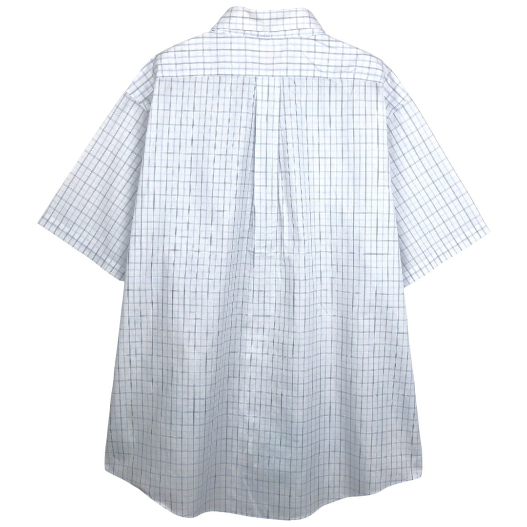 Brooks Brothers 346 short sleeve button down check shirt, men's size XL cotton white type Vintage Second Hand