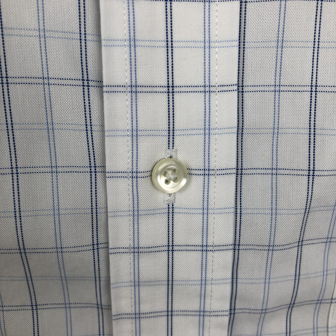 Brooks Brothers 346 short sleeve button down check shirt, men's size XL cotton white type Vintage Second Hand