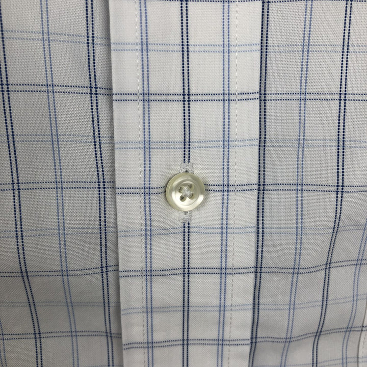 Brooks Brothers 346 short sleeve button down check shirt, men's size XL cotton white type Vintage Second Hand