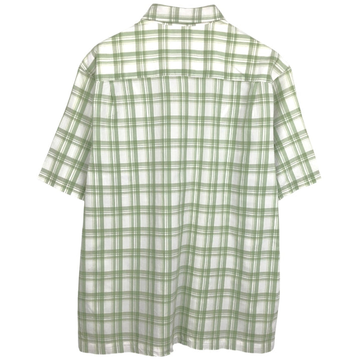 90s-00'S QUIKSILVER Check Pattern Short-Sleeve Cotton x Rayon Box Shirt, Men's Size L (approx.) Rayon white type Vintage Second Hand