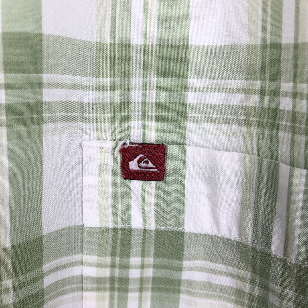 90s-00'S QUIKSILVER Check Pattern Short-Sleeve Cotton x Rayon Box Shirt, Men's Size L (approx.) Rayon white type Vintage Second Hand