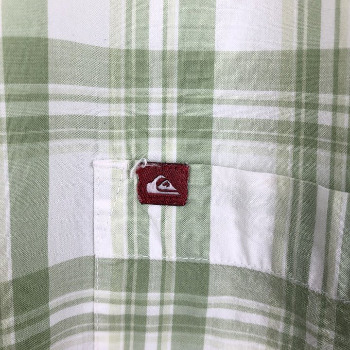 90s-00'S QUIKSILVER Check Pattern Short-Sleeve Cotton x Rayon Box Shirt, Men's Size L (approx.) Rayon white type Vintage Second Hand