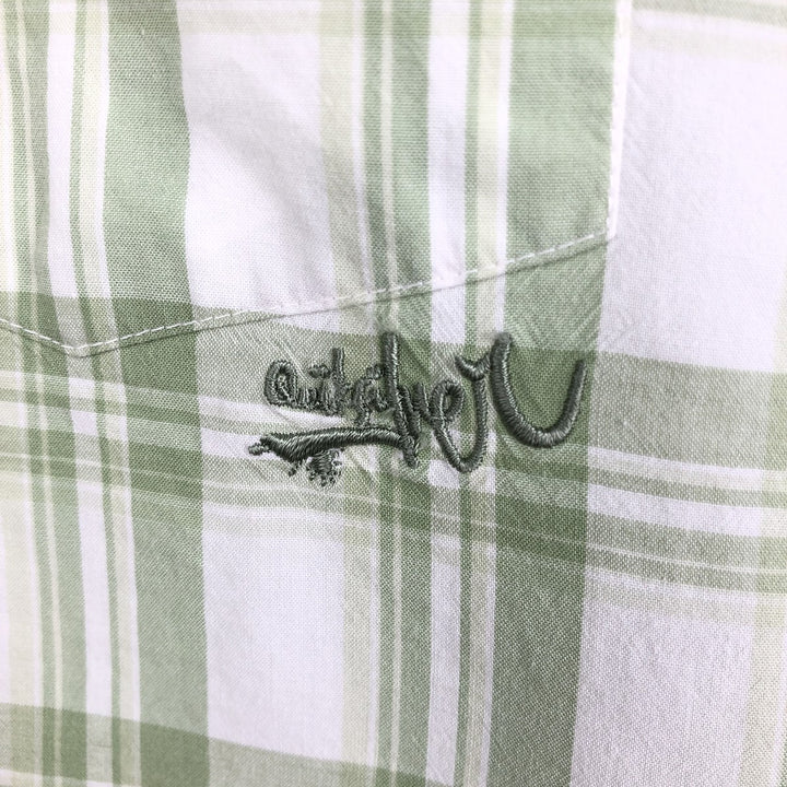 90s-00'S QUIKSILVER Check Pattern Short-Sleeve Cotton x Rayon Box Shirt, Men's Size L (approx.) Rayon white type Vintage Second Hand