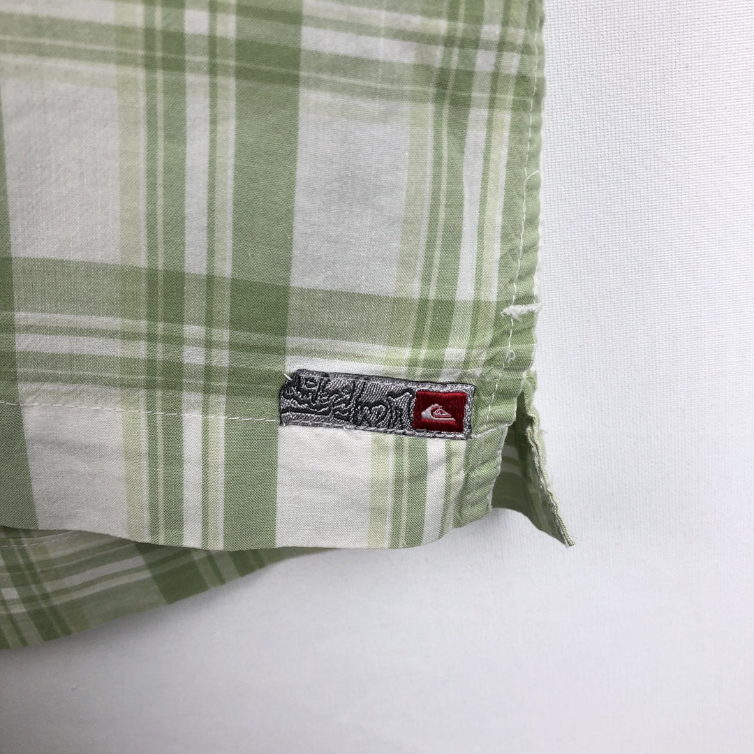 90s-00'S QUIKSILVER Check Pattern Short-Sleeve Cotton x Rayon Box Shirt, Men's Size L (approx.) Rayon white type Vintage Second Hand
