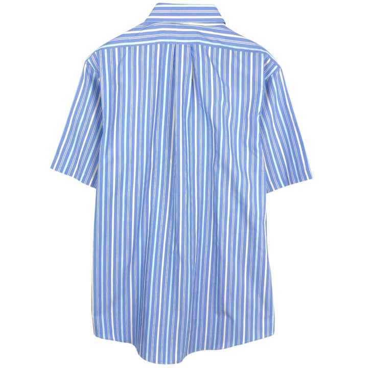 Brooks Brothers Est.1818 Short Sleeve Button-Down Striped Shirt, Men's Size L cotton blue type Vintage Second Hand
