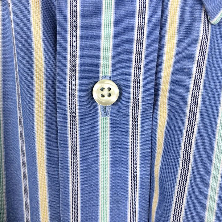 Brooks Brothers Est.1818 Short Sleeve Button-Down Striped Shirt, Men's Size L cotton blue type Vintage Second Hand