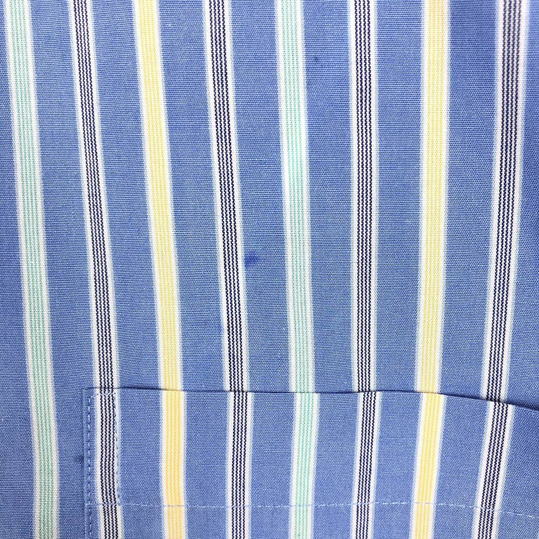 Brooks Brothers Est.1818 Short Sleeve Button-Down Striped Shirt, Men's Size L cotton blue type Vintage Second Hand
