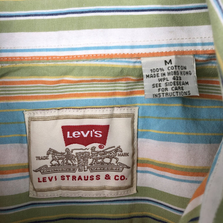Levi's RED TAB Stripe Pattern Short-Sleeve Cotton Shirt, Men's Size M (approx.) cotton multicolor Vintage Second Hand