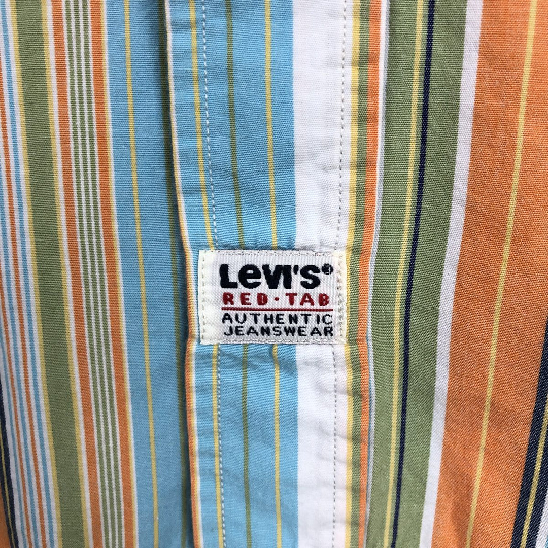 Levi's RED TAB Stripe Pattern Short-Sleeve Cotton Shirt, Men's Size M (approx.) cotton multicolor Vintage Second Hand