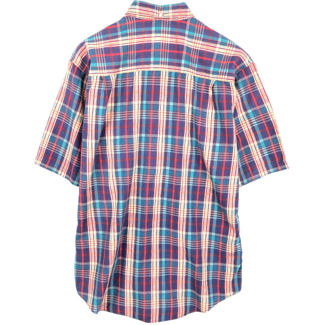 1990'S Woolrich Short-Sleeve Button-Down Check Shirt, Men's Size M (Equivalent), Vintage cotton multicolor Vintage Second Hand