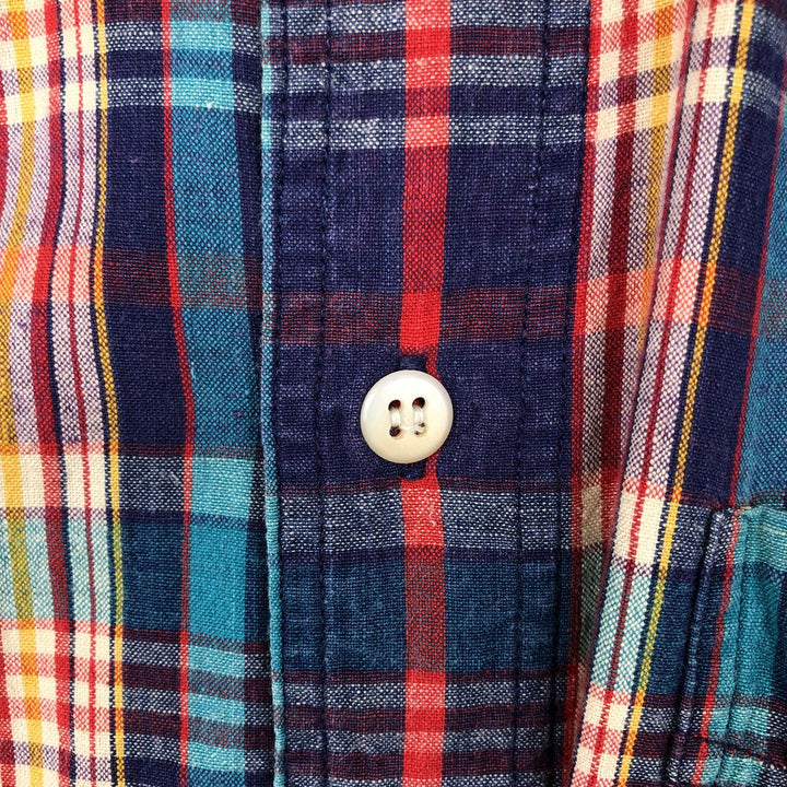 1990'S Woolrich Short-Sleeve Button-Down Check Shirt, Men's Size M (Equivalent), Vintage cotton multicolor Vintage Second Hand