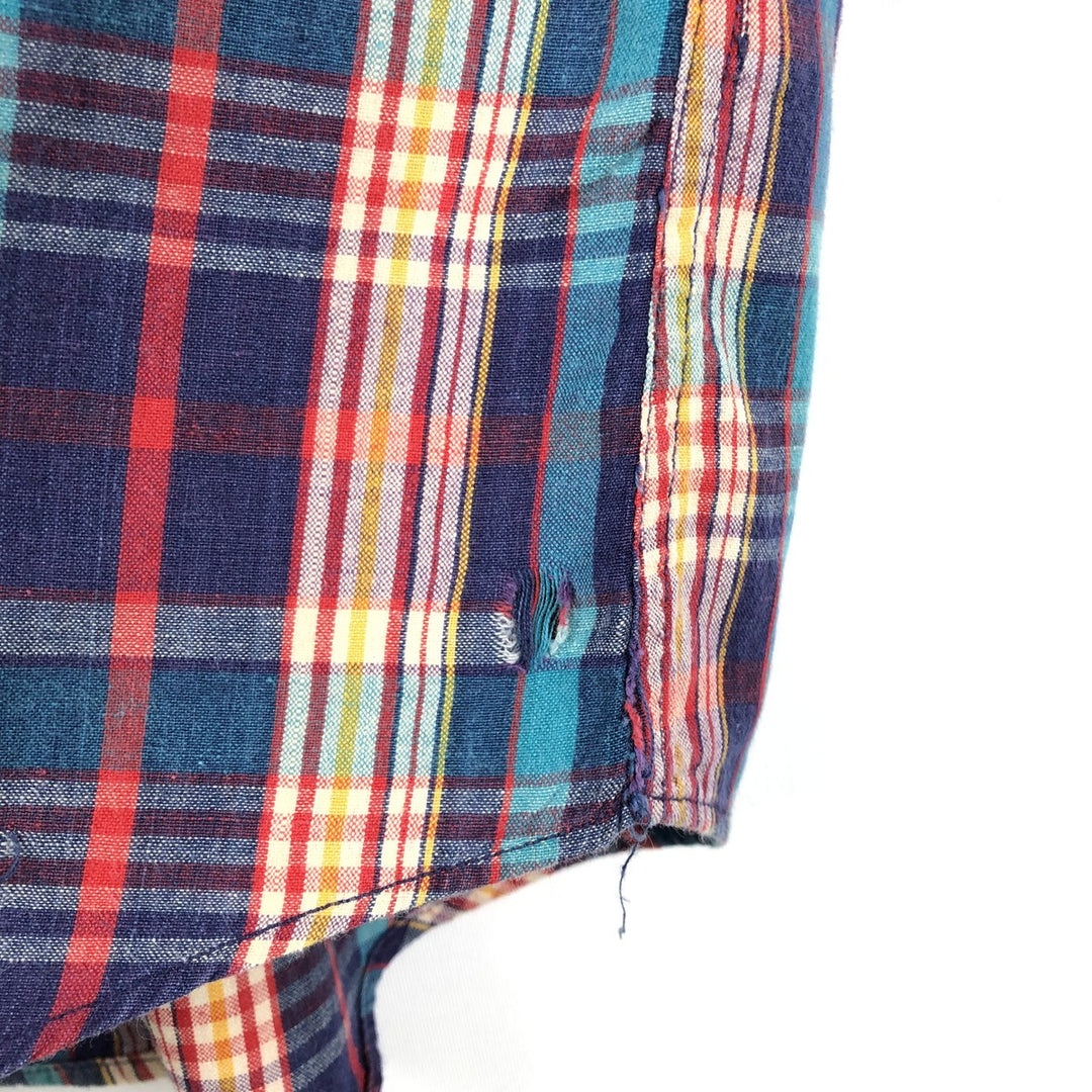 1990'S Woolrich Short-Sleeve Button-Down Check Shirt, Men's Size M (Equivalent), Vintage cotton multicolor Vintage Second Hand