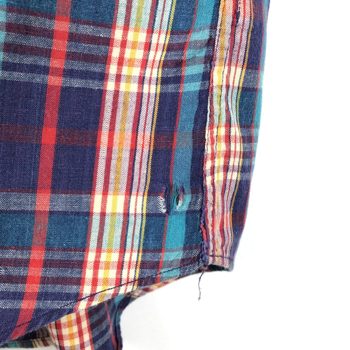 1990'S Woolrich Short-Sleeve Button-Down Check Shirt, Men's Size M (Equivalent), Vintage cotton multicolor Vintage Second Hand