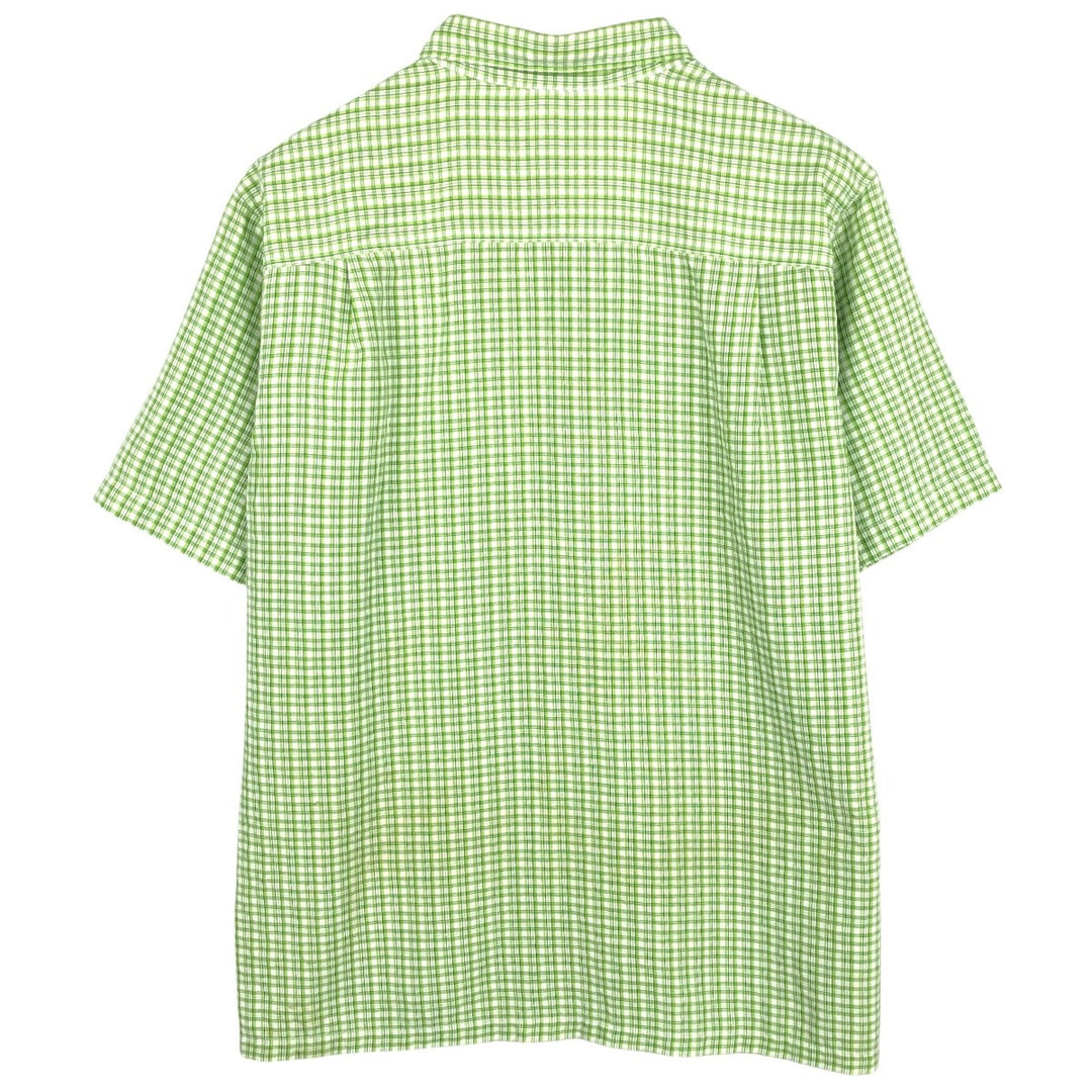 The North Face Short-Sleeve Check Shirt Box Shirt, Men's Size L (approx.) Modal green type yellow green Vintage Second Hand