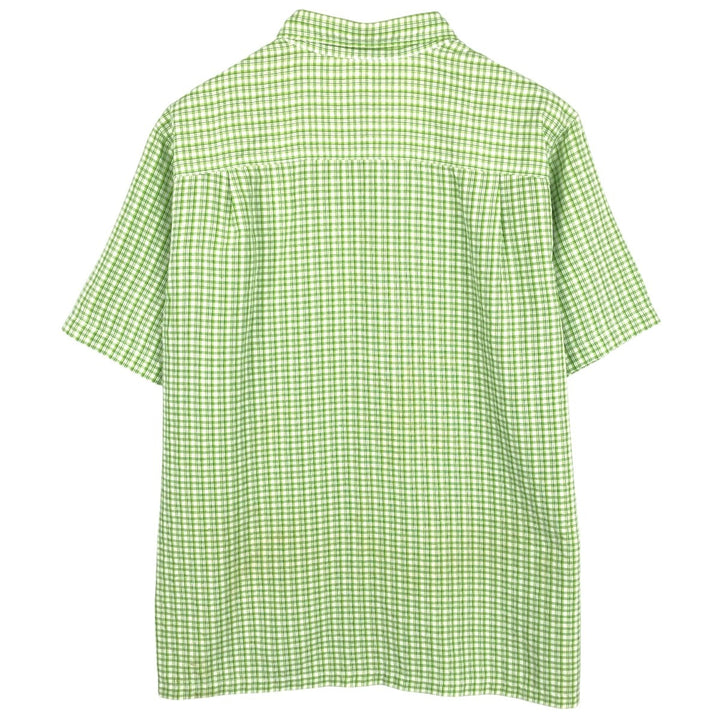 The North Face Short-Sleeve Check Shirt Box Shirt, Men's Size L (approx.) Modal green type yellow green Vintage Second Hand