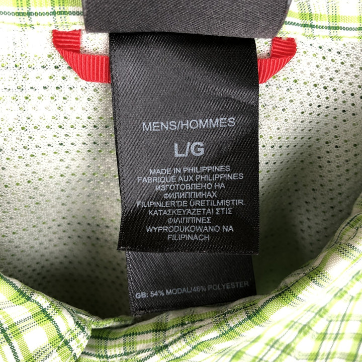 The North Face Short-Sleeve Check Shirt Box Shirt, Men's Size L (approx.) Modal green type yellow green Vintage Second Hand