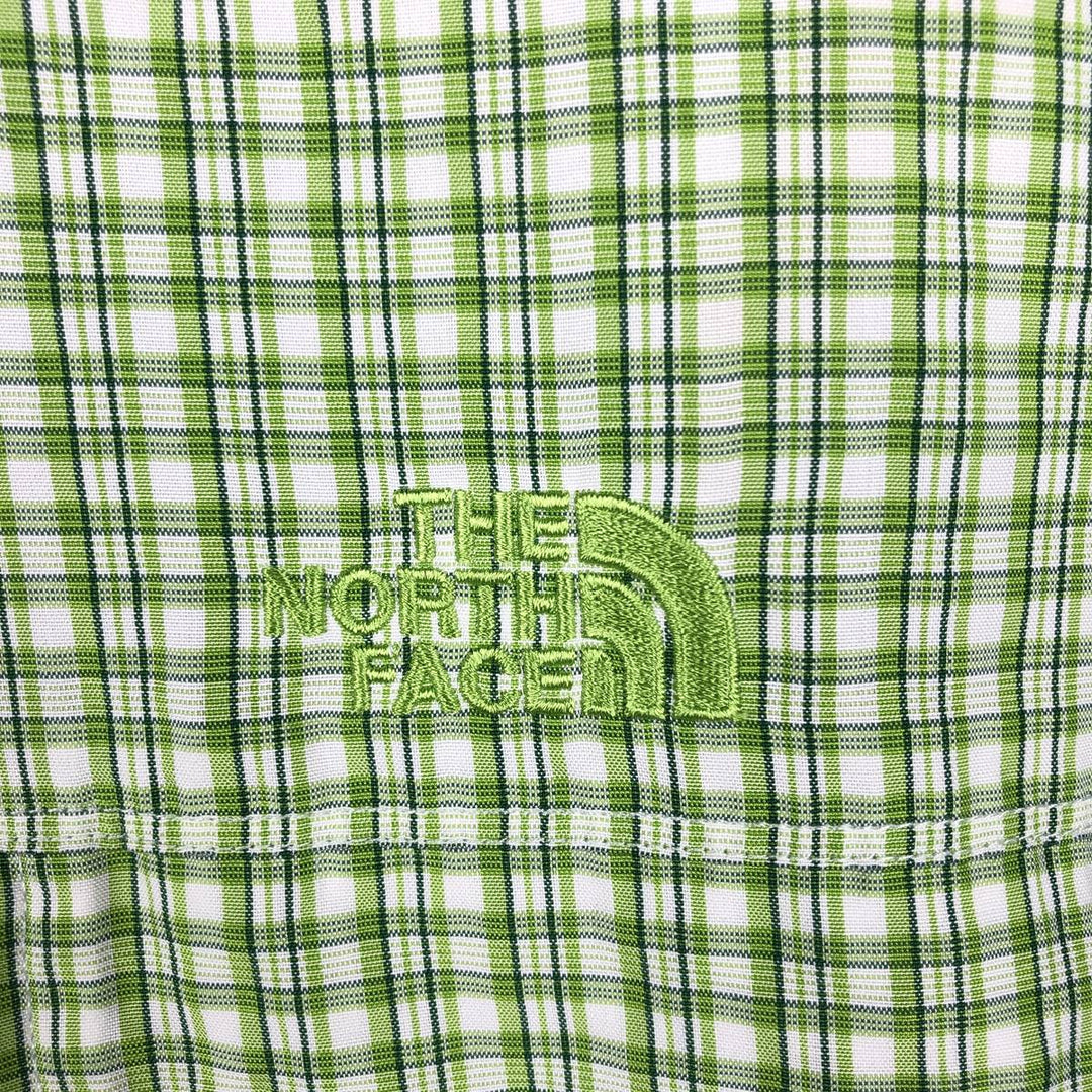 The North Face Short-Sleeve Check Shirt Box Shirt, Men's Size L (approx.) Modal green type yellow green Vintage Second Hand