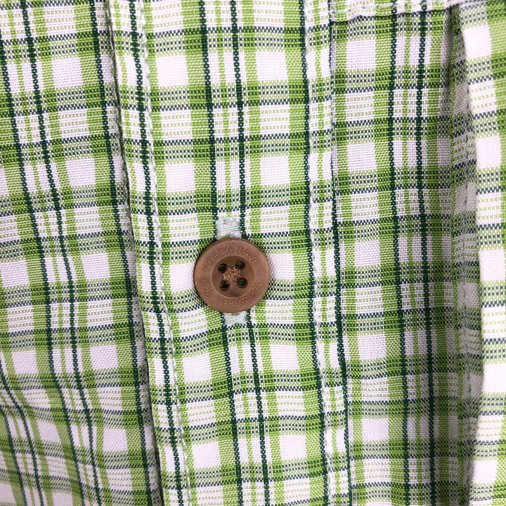 The North Face Short-Sleeve Check Shirt Box Shirt, Men's Size L (approx.) Modal green type yellow green Vintage Second Hand