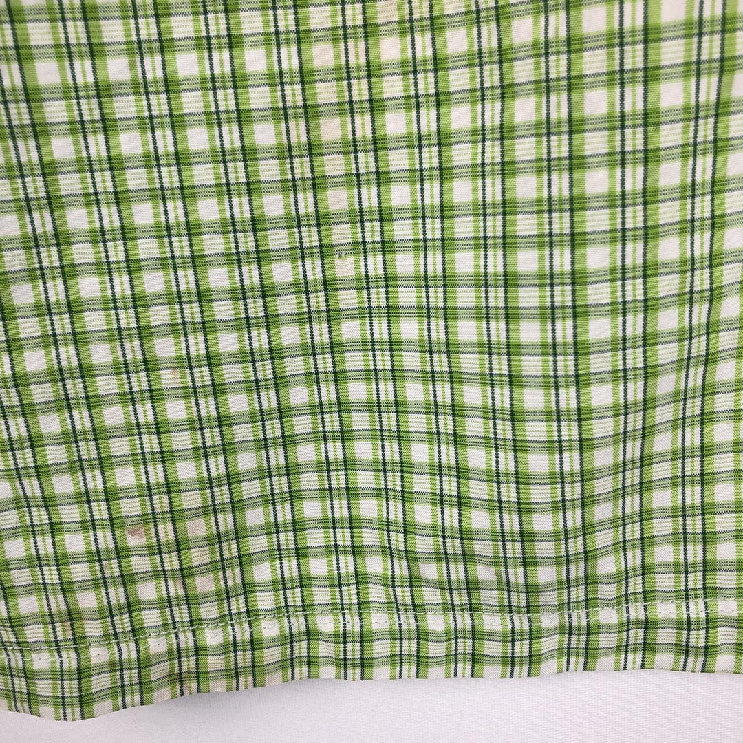 The North Face Short-Sleeve Check Shirt Box Shirt, Men's Size L (approx.) Modal green type yellow green Vintage Second Hand