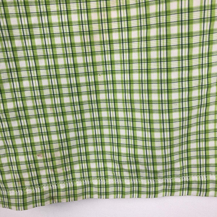 The North Face Short-Sleeve Check Shirt Box Shirt, Men's Size L (approx.) Modal green type yellow green Vintage Second Hand
