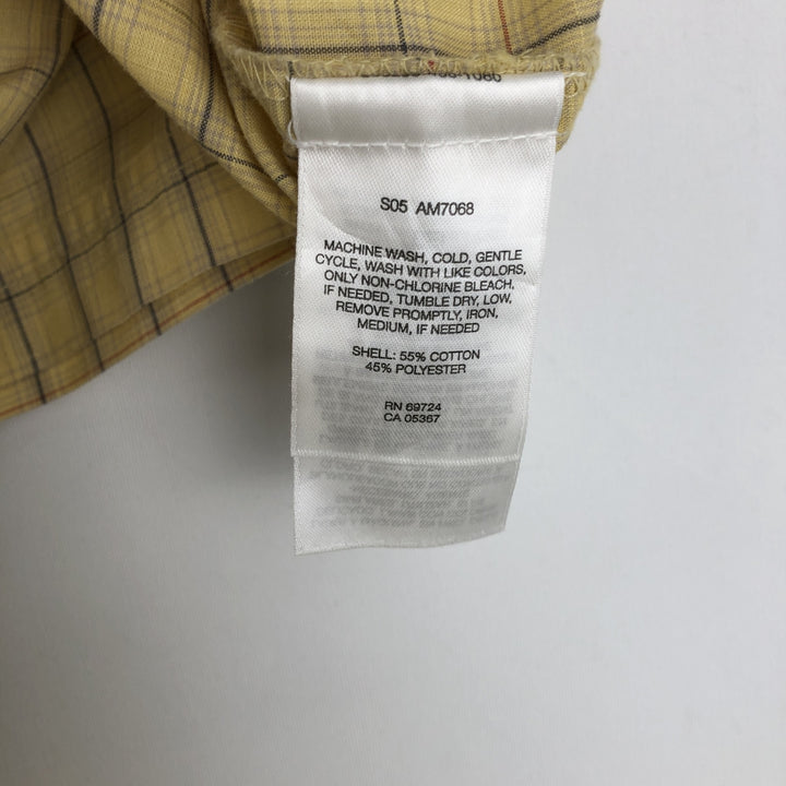 2000'S Columbia Short-Sleeve Cotton Check Shirt, Wide Collar, Boxy Shirt, Men's Size L (approx.) cotton yellow type Vintage Second Hand