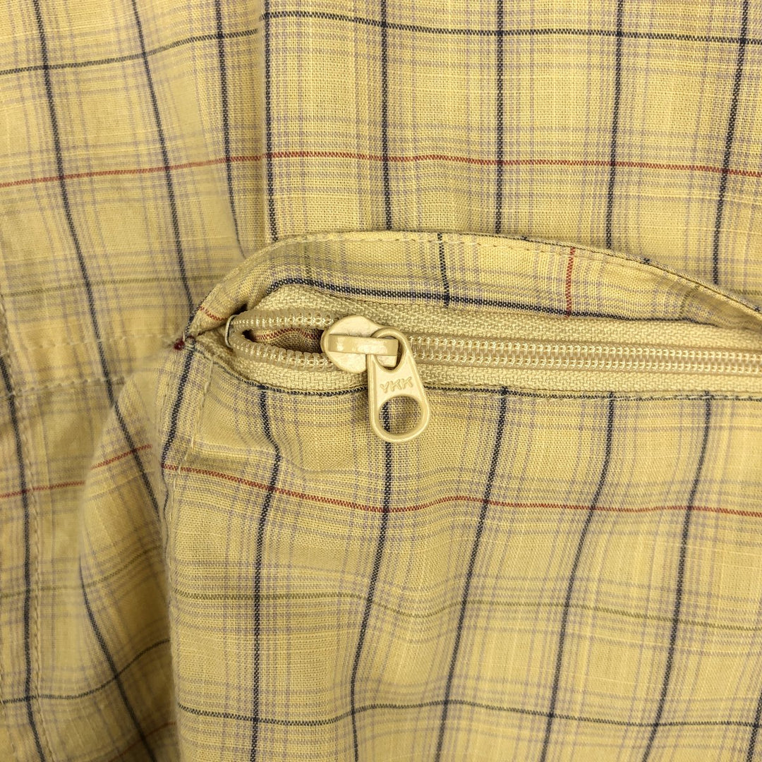 2000'S Columbia Short-Sleeve Cotton Check Shirt, Wide Collar, Boxy Shirt, Men's Size L (approx.) cotton yellow type Vintage Second Hand