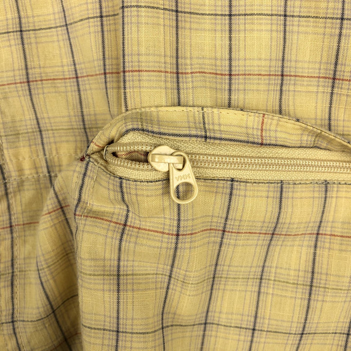 2000'S Columbia Short-Sleeve Cotton Check Shirt, Wide Collar, Boxy Shirt, Men's Size L (approx.) cotton yellow type Vintage Second Hand