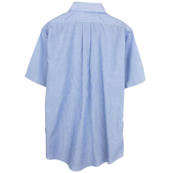 Brooks Brothers Est.1818 Short Sleeve Button-Down Striped Shirt, Men's M cotton blue type Vintage Second Hand