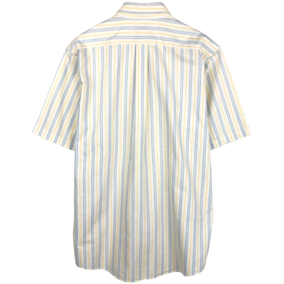 90'S L.L.Bean Wrinkle Resistant Short-Sleeve Button-Down Check Shirt, Men's Size L (approx.), Vintage cotton white type Vintage Second Hand