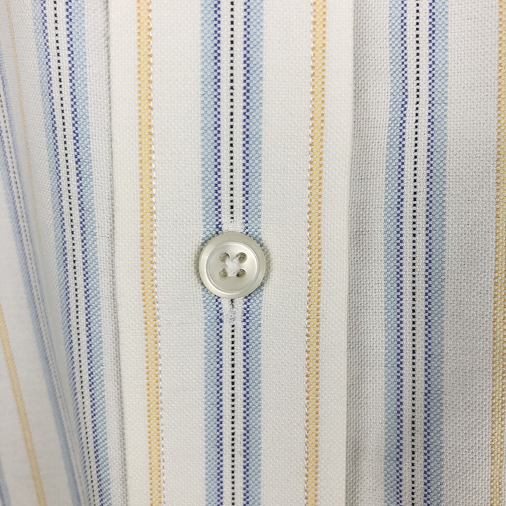90'S L.L.Bean Wrinkle Resistant Short-Sleeve Button-Down Check Shirt, Men's Size L (approx.), Vintage cotton white type Vintage Second Hand