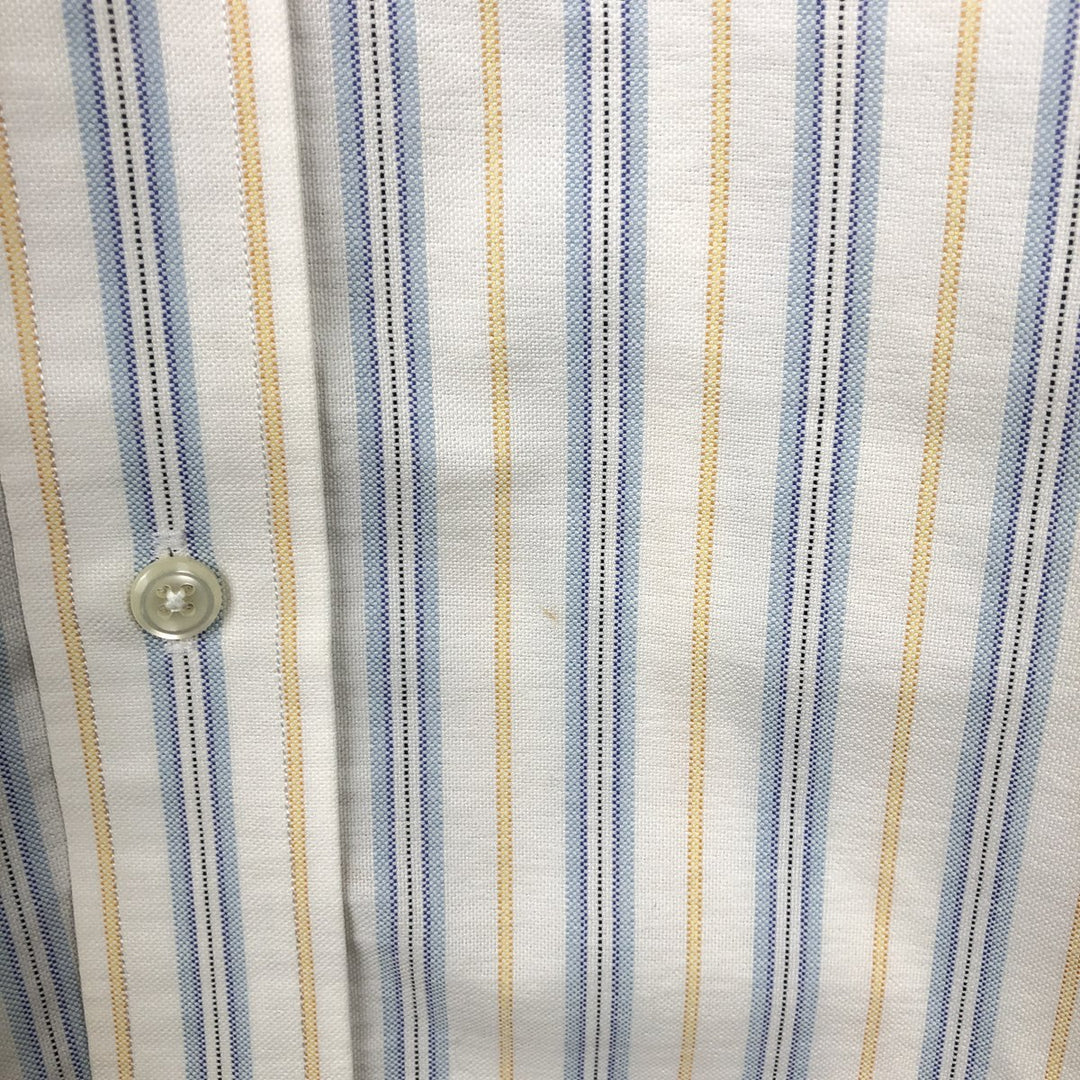 90'S L.L.Bean Wrinkle Resistant Short-Sleeve Button-Down Check Shirt, Men's Size L (approx.), Vintage cotton white type Vintage Second Hand