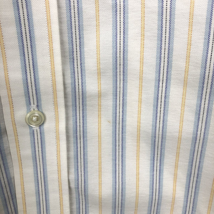 90'S L.L.Bean Wrinkle Resistant Short-Sleeve Button-Down Check Shirt, Men's Size L (approx.), Vintage cotton white type Vintage Second Hand