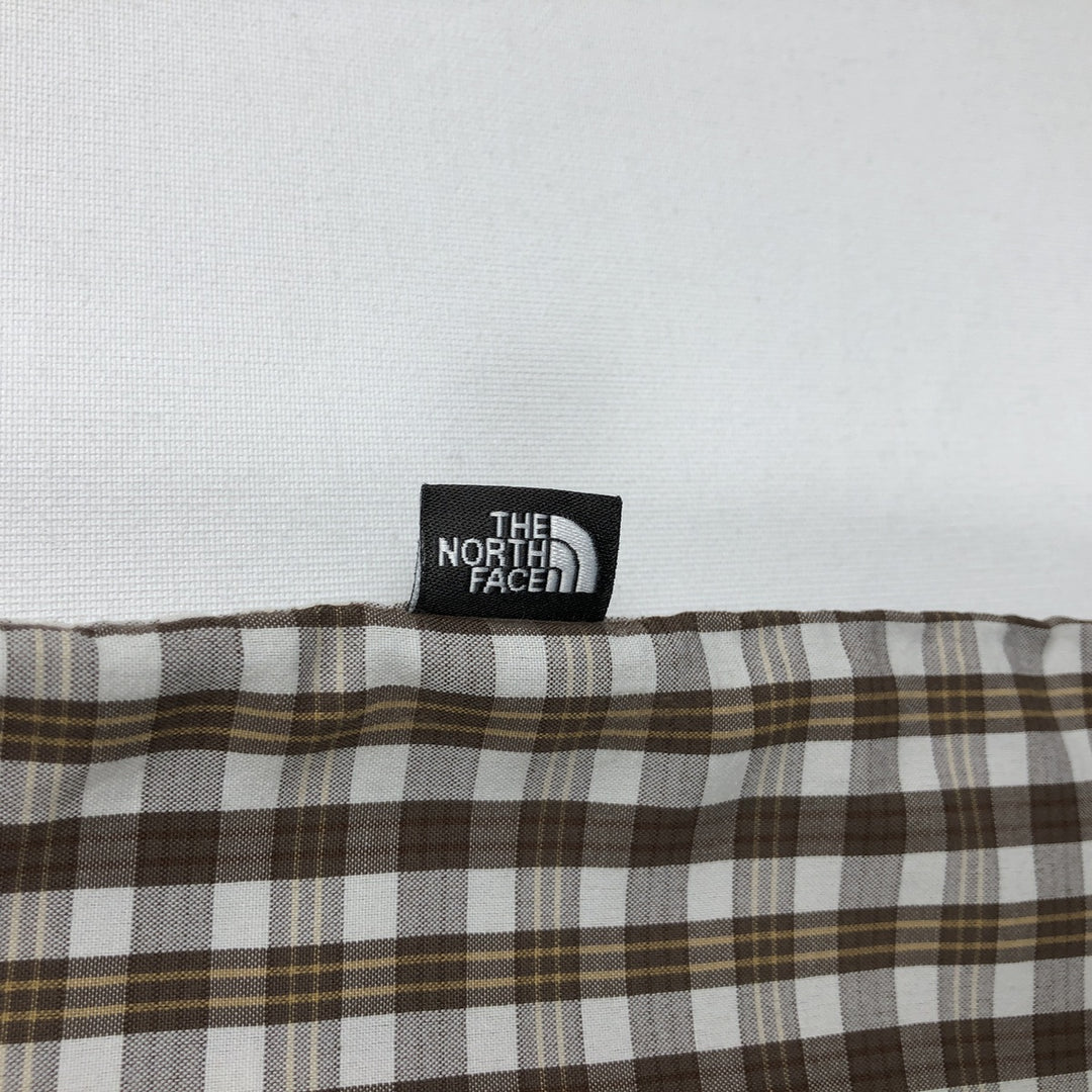 The North Face Short-Sleeve Check Shirt, Boxy Shirt, Men's Size XL (approx.) Nylon brown type Vintage Second Hand