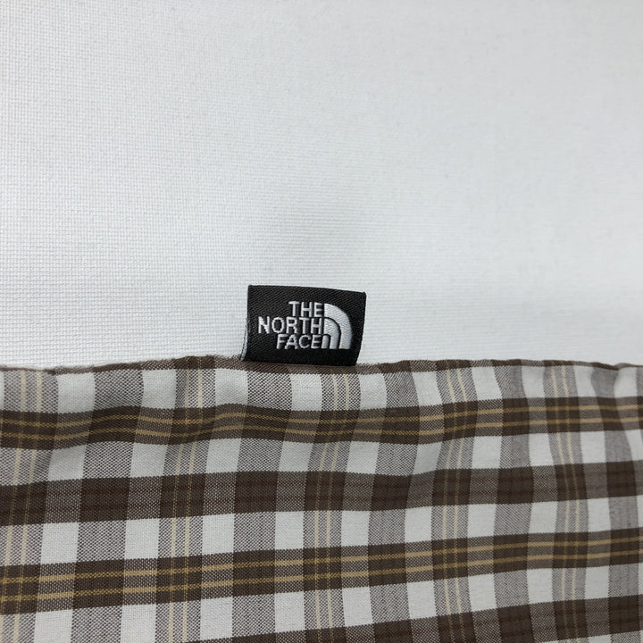 The North Face Short-Sleeve Check Shirt, Boxy Shirt, Men's Size XL (approx.) Nylon brown type Vintage Second Hand