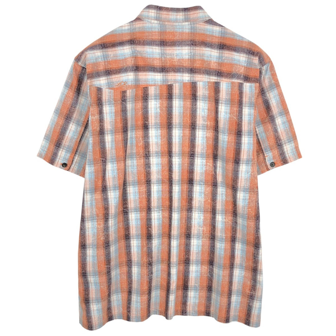 2000'S Columbia Short-Sleeve Cotton Check Shirt, Boxy Fit, Men's Size XL (approx.) cotton multicolor Vintage Second Hand