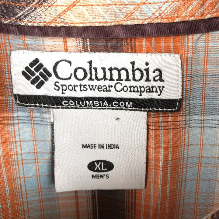 2000'S Columbia Short-Sleeve Cotton Check Shirt, Boxy Fit, Men's Size XL (approx.) cotton multicolor Vintage Second Hand