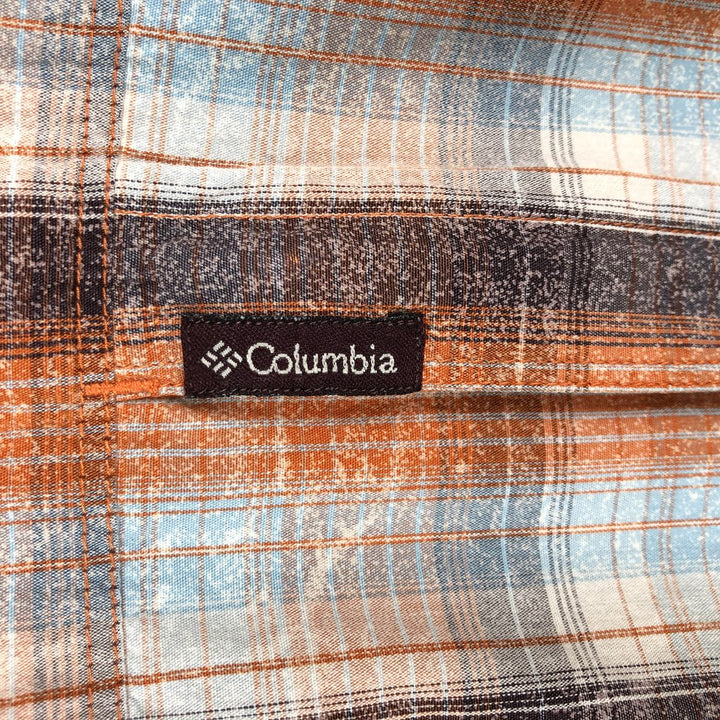 2000'S Columbia Short-Sleeve Cotton Check Shirt, Boxy Fit, Men's Size XL (approx.) cotton multicolor Vintage Second Hand