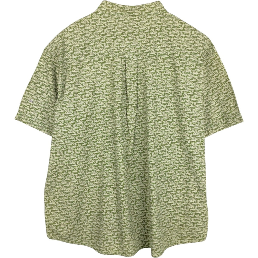 Woolrich WOOLRICH all-over print short-sleeved button-down shirt, men's size XXL equivalent. cotton green type Vintage Second Hand