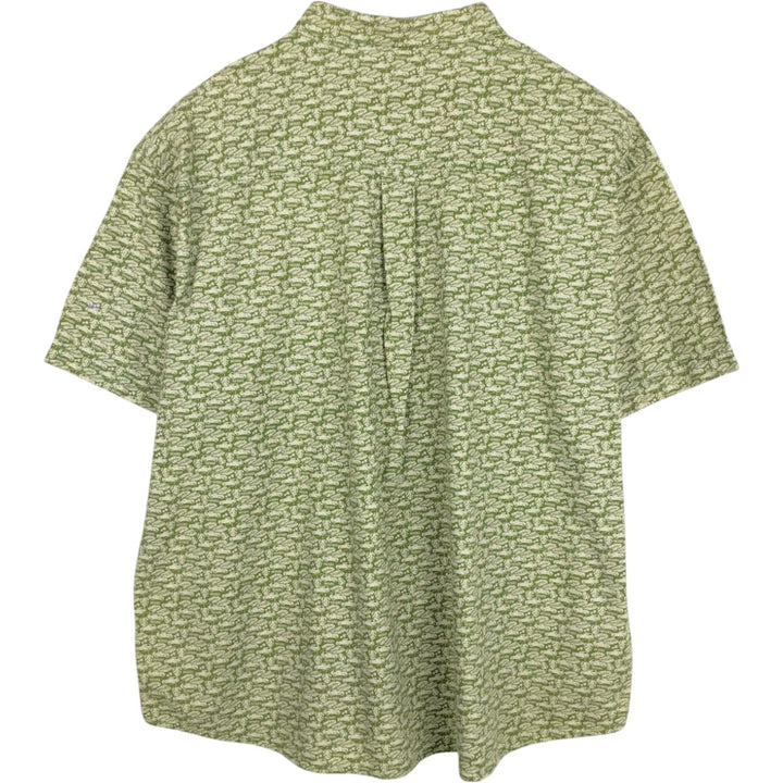 Woolrich WOOLRICH all-over print short-sleeved button-down shirt, men's size XXL equivalent. cotton green type Vintage Second Hand