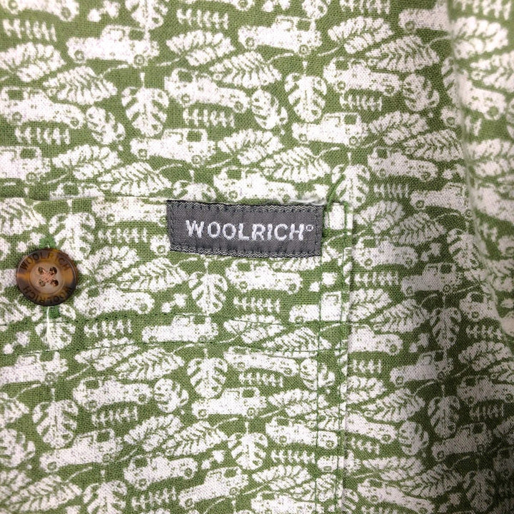 Woolrich WOOLRICH all-over print short-sleeved button-down shirt, men's size XXL equivalent. cotton green type Vintage Second Hand