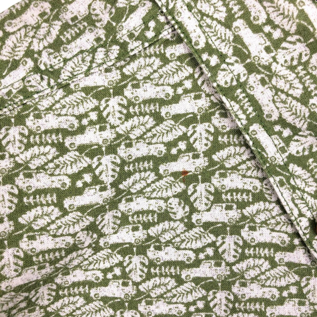 Woolrich WOOLRICH all-over print short-sleeved button-down shirt, men's size XXL equivalent. cotton green type Vintage Second Hand