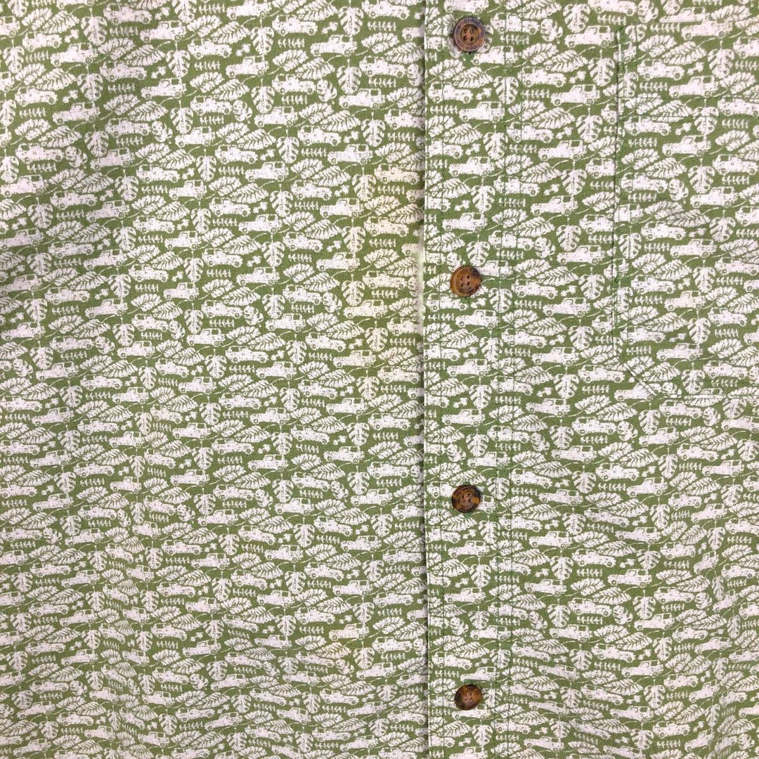 Woolrich WOOLRICH all-over print short-sleeved button-down shirt, men's size XXL equivalent. cotton green type Vintage Second Hand