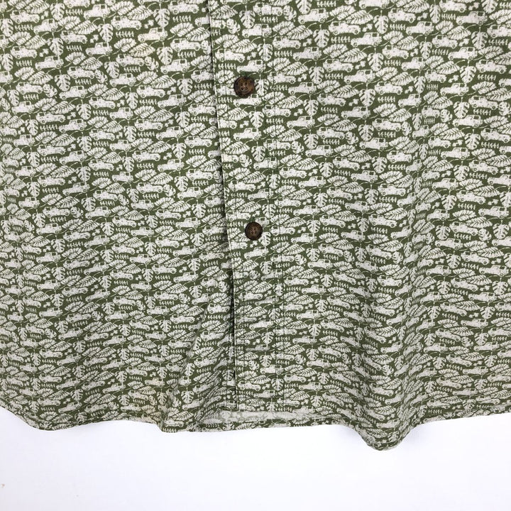 Woolrich WOOLRICH all-over print short-sleeved button-down shirt, men's size XXL equivalent. cotton green type Vintage Second Hand