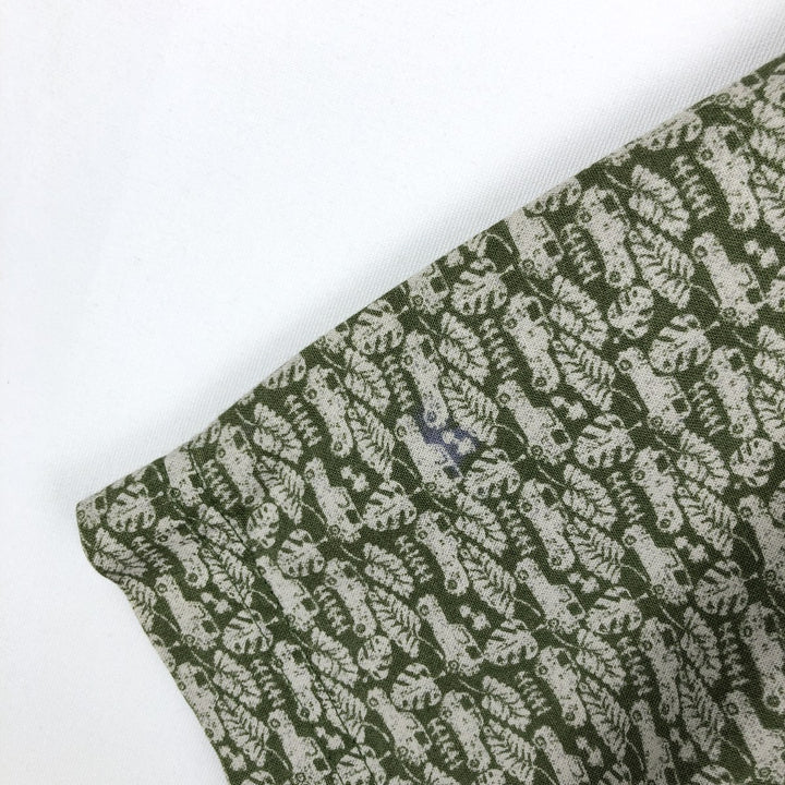 Woolrich WOOLRICH all-over print short-sleeved button-down shirt, men's size XXL equivalent. cotton green type Vintage Second Hand